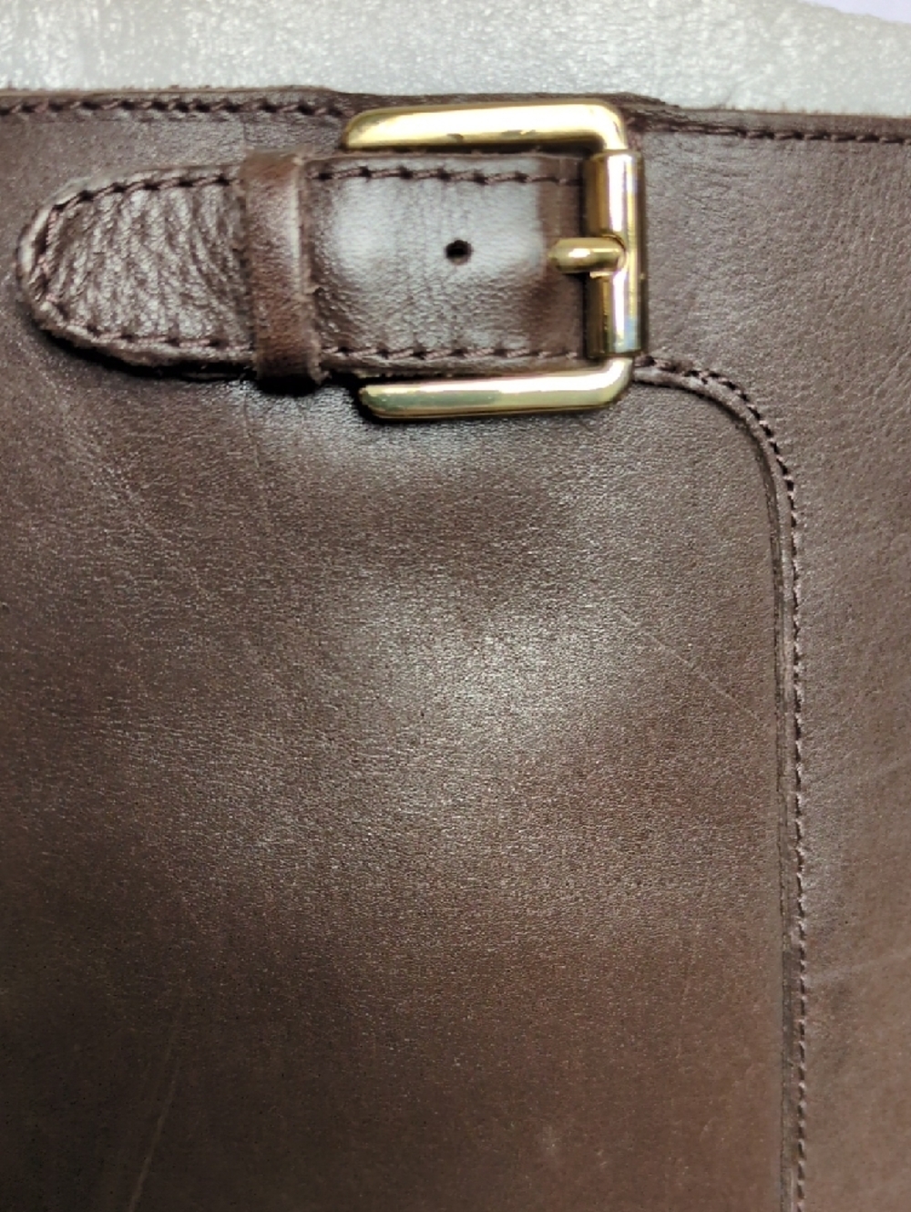 Franco Sarto Brown Leather Knee High Wide Calf Women's Boots - Picture 7 of 11